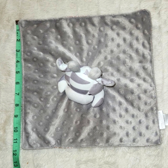 elegantbaby Giraffe Lovey Minky Plush Gray/White Gray Satin Lining  12” x 12” - Picture 3 of 5